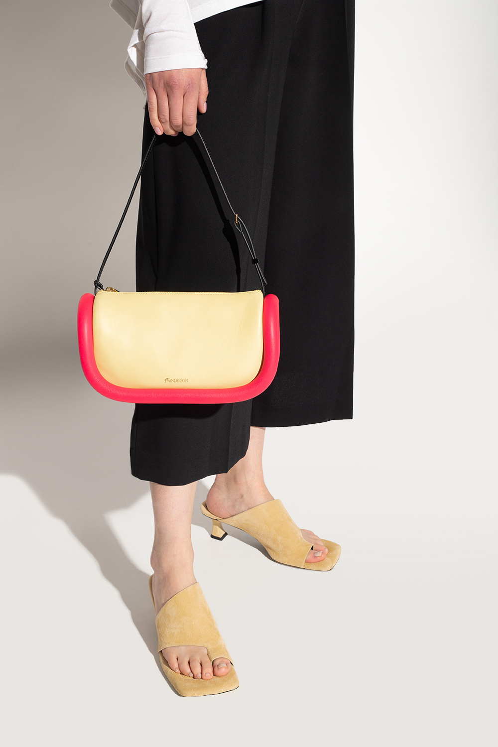 The Bumper' hobo two-way bag JW Anderson - black leather